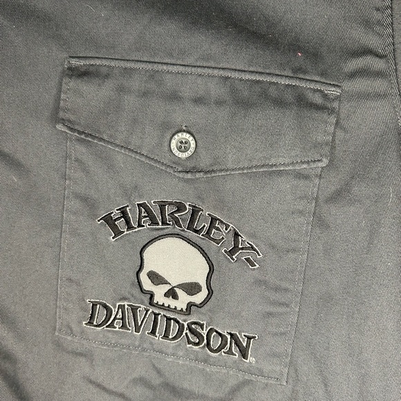 Harley-Davidson Willie G Skull Gray Button Shirt Men’s Size XL Garage Biker - Picture 6 of 11